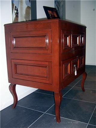 Glazed Cherry Powder Room Vanity